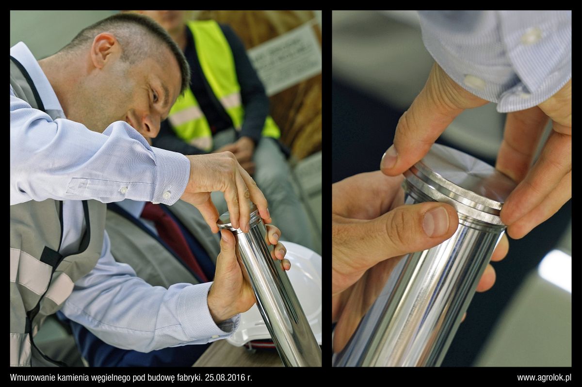 Fotorelacja z wmurowania kamienia węgielnego pod budowę fabryki 25.08.2016 r